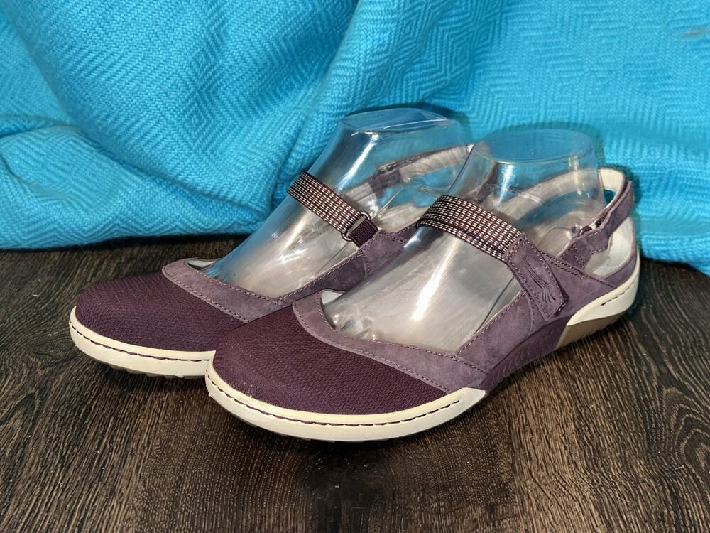 Dansko Raeann Mary Jane Loafers Shoes Sling back SZ 9.5-10 UE 40 EU Purple Suede